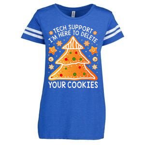 Christmas Tech Support Here To Delete Cookies Xmas Enza Ladies Jersey Football T-Shirt