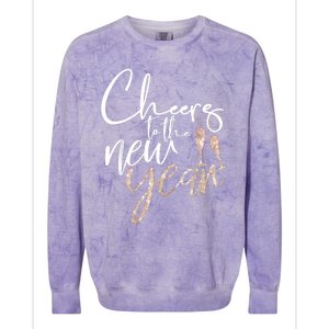 Cheers To The New Year 2025 Champagne New Years Eve Party Colorblast Crewneck Sweatshirt