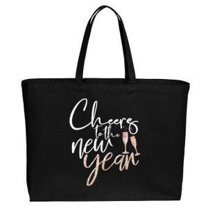 Cheers To The New Year 2025 Champagne New Years Eve Party Cotton Canvas Jumbo Tote