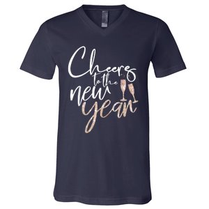 Cheers To The New Year 2025 Champagne New Years Eve Party V-Neck T-Shirt