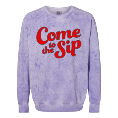 Come To The Sip Red Colorblast Crewneck Sweatshirt