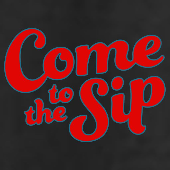 Come To The Sip Red 7 Panel Mesh Trucker Snapback Hat