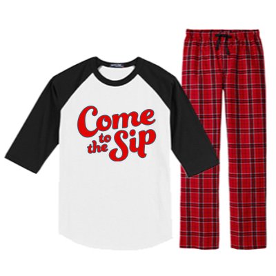 Come To The Sip Red Raglan Sleeve Pajama Set