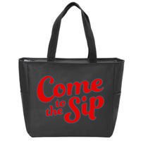 Come To The Sip Red Zip Tote Bag