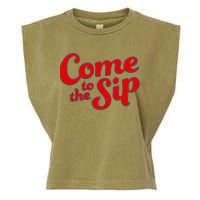 Come To The Sip Red Garment-Dyed Women's Muscle Tee