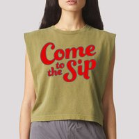 Come To The Sip Red Garment-Dyed Women's Muscle Tee