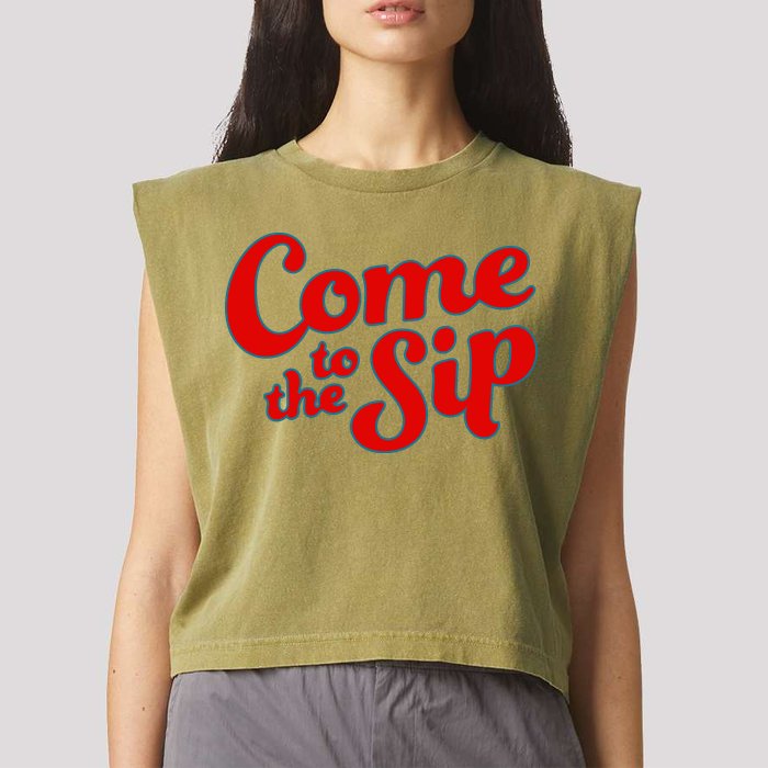 Come To The Sip Red Garment-Dyed Women's Muscle Tee