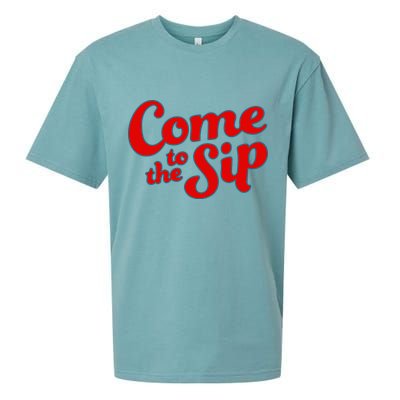 Come To The Sip Red Sueded Cloud Jersey T-Shirt