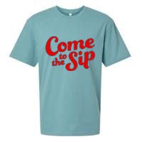 Come To The Sip Red Sueded Cloud Jersey T-Shirt
