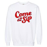 Come To The Sip Red Garment-Dyed Sweatshirt