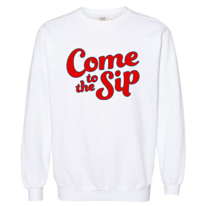 Come To The Sip Red Garment-Dyed Sweatshirt