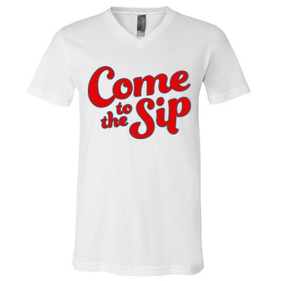 Come To The Sip Red V-Neck T-Shirt