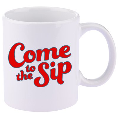 Come To The Sip Red 11oz C Handle Ceramic Mug