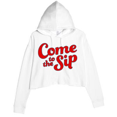 Come To The Sip Red Crop Fleece Hoodie