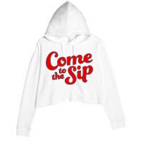 Come To The Sip Red Crop Fleece Hoodie