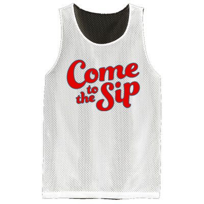 Come To The Sip Red Mesh Reversible Basketball Jersey Tank