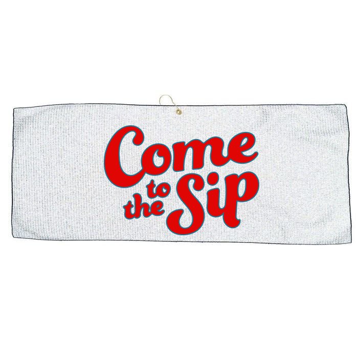 Come To The Sip Red Large Microfiber Waffle Golf Towel