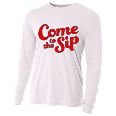 Come To The Sip Red Cooling Performance Long Sleeve Crew