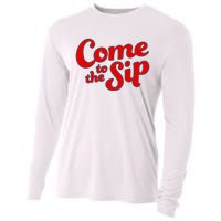 Come To The Sip Red Cooling Performance Long Sleeve Crew