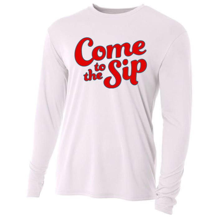 Come To The Sip Red Cooling Performance Long Sleeve Crew