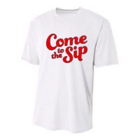 Come To The Sip Red Youth Performance Sprint T-Shirt
