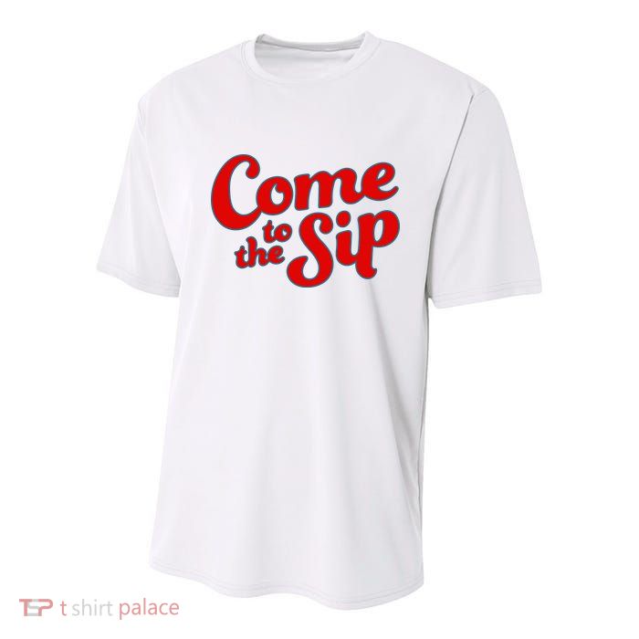 Come To The Sip Red Youth Performance Sprint T-Shirt
