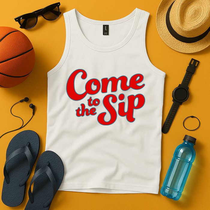 Come To The Sip Red Tank Top
