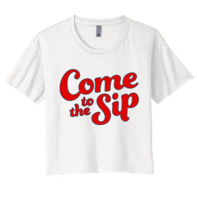 Come To The Sip Red Crop Top