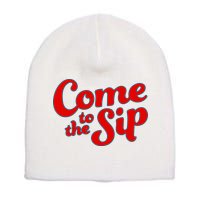 Come To The Sip Red Short Acrylic Beanie
