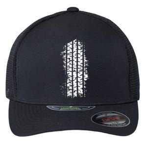 Car Tire Tracks Flexfit Unipanel Trucker Cap