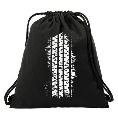 Car Tire Tracks Drawstring Bag