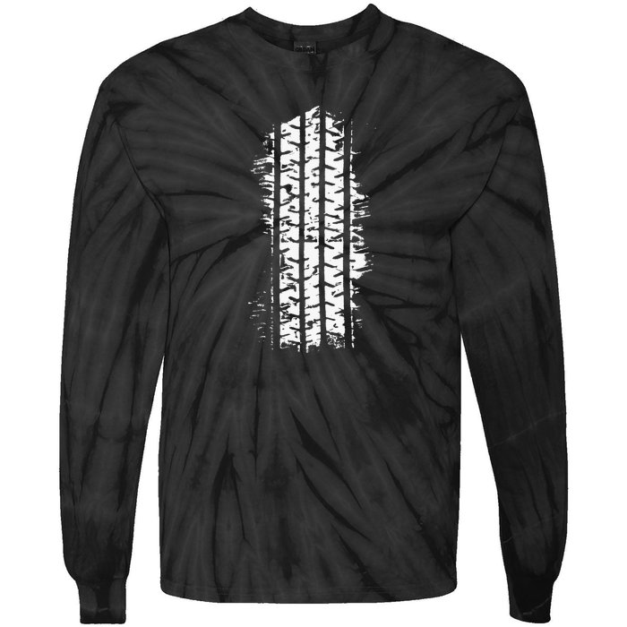 Car Tire Tracks Tie-Dye Long Sleeve Shirt