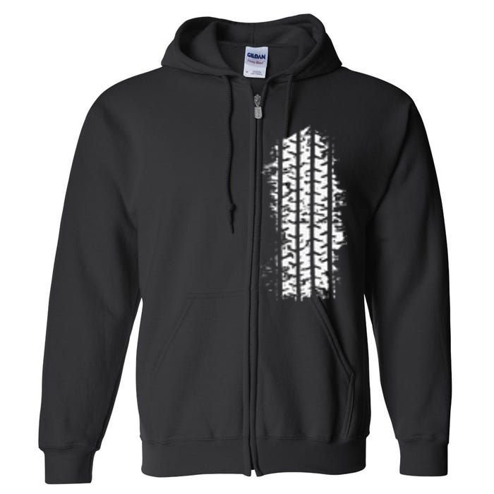 Car Tire Tracks Full Zip Hoodie