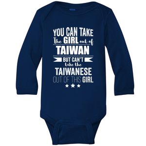 Can Take The Out Of Taiwan Pride Taiwanese Proud Funny Gift Baby Long Sleeve Bodysuit