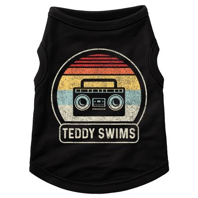 Cassette Tape T.E.D.D.Y Swims 90s Music Retro Sunset Doggie Tank