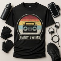Cassette Tape T.E.D.D.Y Swims 90s Music Retro Sunset Cooling Performance Crew T-Shirt