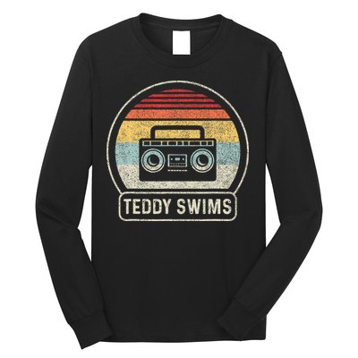 Cassette Tape T.E.D.D.Y Swims 90s Music Retro Sunset Long Sleeve Shirt