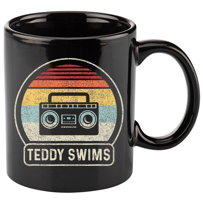 Cassette Tape T.E.D.D.Y Swims 90s Music Retro Sunset 11oz C Handle Ceramic Mug