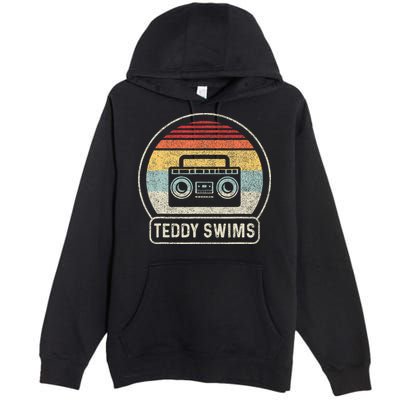 Cassette Tape T.E.D.D.Y Swims 90s Music Retro Sunset Premium Pullover Hoodie