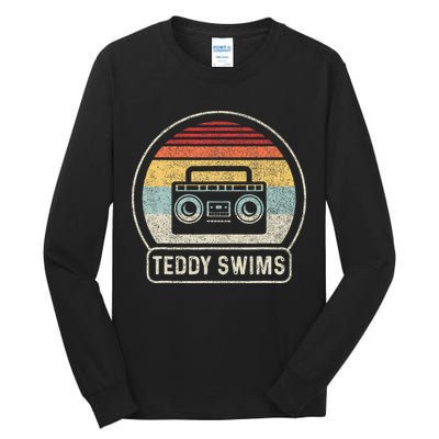 Cassette Tape T.E.D.D.Y Swims 90s Music Retro Sunset Tall Long Sleeve T-Shirt