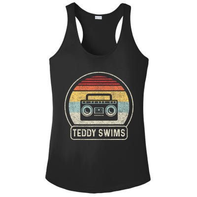 Cassette Tape T.E.D.D.Y Swims 90s Music Retro Sunset Ladies PosiCharge Competitor Racerback Tank