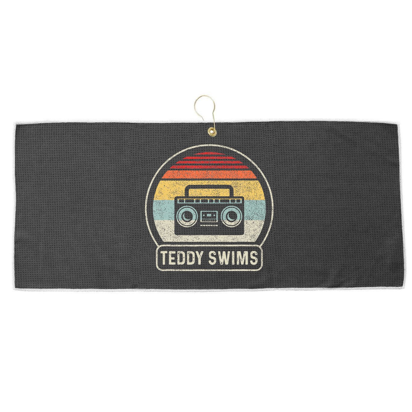 Cassette Tape T.E.D.D.Y Swims 90s Music Retro Sunset Large Microfiber Waffle Golf Towel
