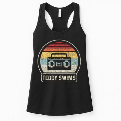 Cassette Tape T.E.D.D.Y Swims 90s Music Retro Sunset Womens Tank Top