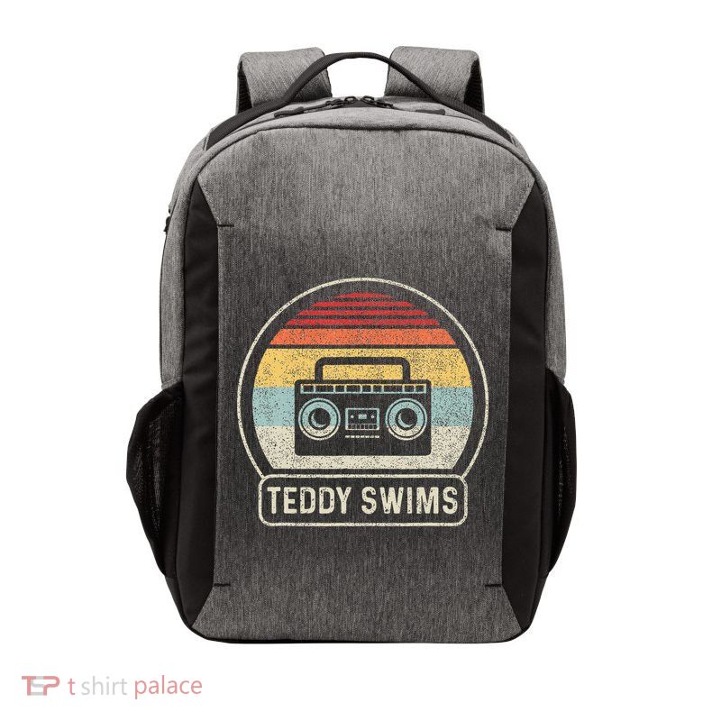 Cassette Tape T.E.D.D.Y Swims 90s Music Retro Sunset Vector Backpack