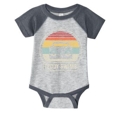 Cassette Tape T.E.D.D.Y Swims 90s Music Retro Sunset Infant Baby Jersey Bodysuit