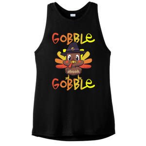 Cute Thanksgiving Turkey Day Gobble Gobble Funny Gift Ladies PosiCharge Tri-Blend Wicking Tank