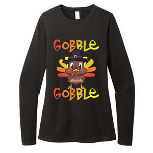 Cute Thanksgiving Turkey Day Gobble Gobble Funny Gift Womens CVC Long Sleeve Shirt