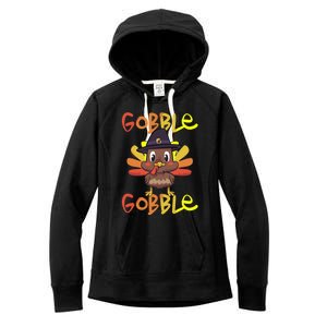 Cute Thanksgiving Turkey Day Gobble Gobble Funny Gift Women's Fleece Hoodie