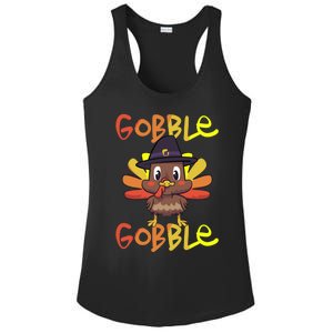 Cute Thanksgiving Turkey Day Gobble Gobble Funny Gift Ladies PosiCharge Competitor Racerback Tank