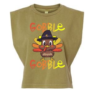 Cute Thanksgiving Turkey Day Gobble Gobble Funny Gift Garment-Dyed Women's Muscle Tee